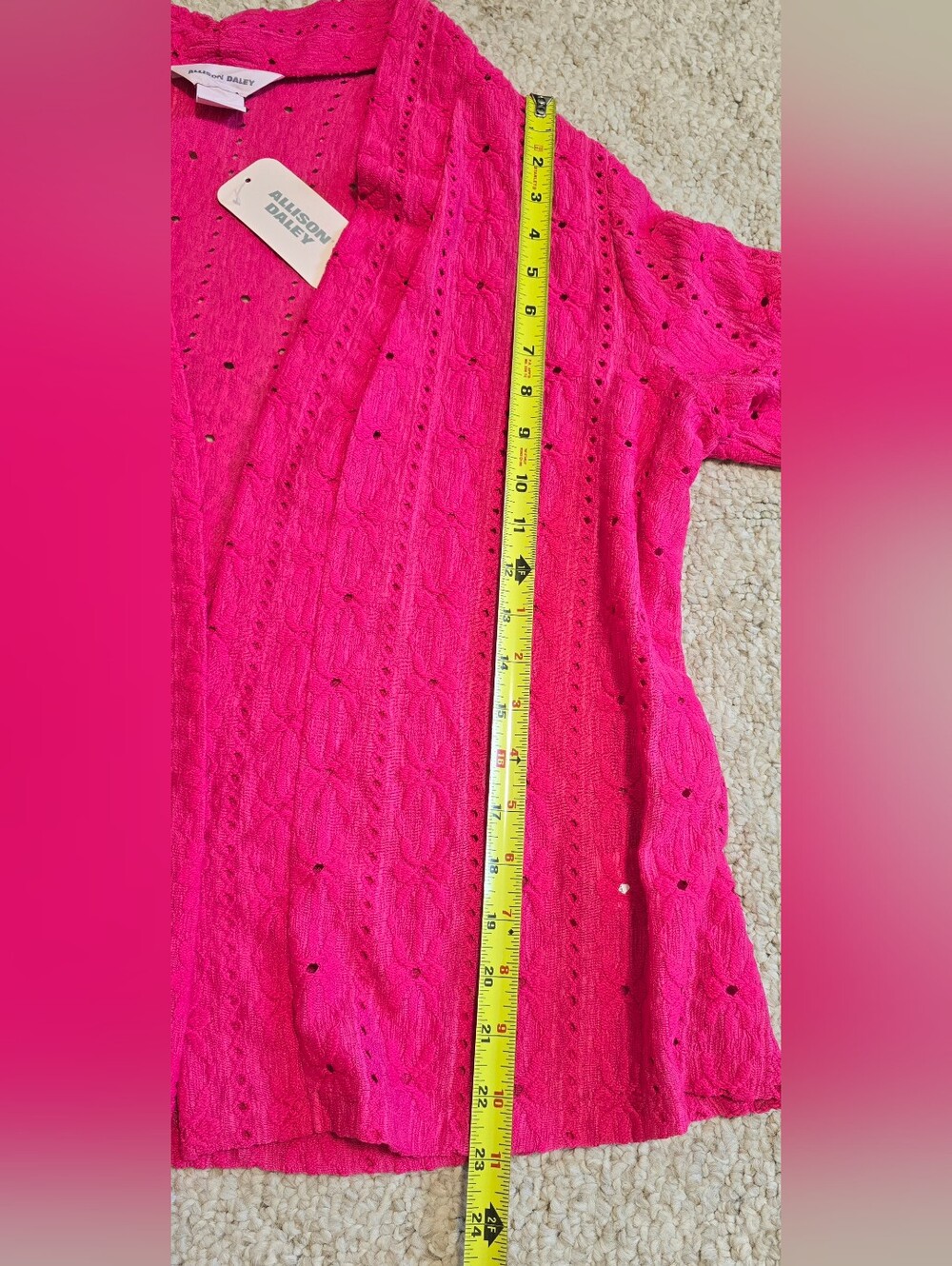 Allison Daley NWT Raspberry Cardigan Size Large - Picture 2 of 5